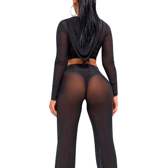 MESH COVER UP.SIZE MEDIUM.COLOR BLACK - Picture 2 of 6